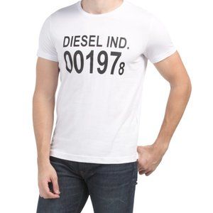 Diesel T-Diego Logo T-Shirt White Graphic Tee Diesel Industries Print Mens L